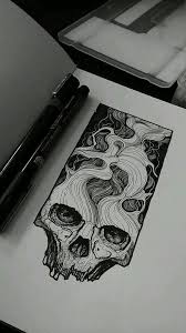 Coretan On Behance Skull Art Unique Drawings Ink Art