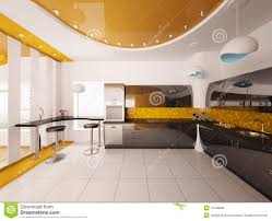 interior design of modern kitchen 3d