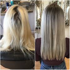 Grey Toners Used To Blend Existing Bleached Hair Into Roots Blonde Hair With Roots Hair Blonde Hair Looks