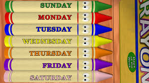 Learn Days Of The Week Sunday To Saturday With Calendar Crayons Sunday To Saturday Sunday Saturday