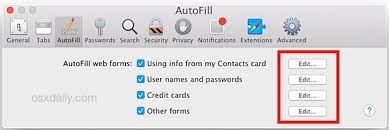 If you later want to disable autofill, return here and turn this button off. How To Edit Autofill Information In Safari For Mac Os X Osxdaily