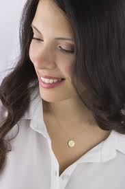 Gold Handwritten Pendant, 9K 14K 18K Gold Necklace, Both Sides Engravable  Disc Charm, Personalized Jewelry, Custom Handwriting Gift for Her