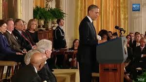 President barack obama presents the presidential medal of freedom to singer barbra streisand during an east room ceremony november 24, 2015 at the white house. Obama Awards Medal Of Freedom To 16 Americans Voice Of America English