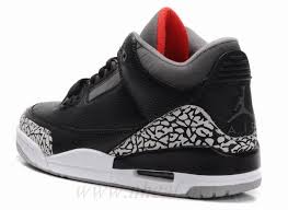 Buy Sale Jordan Retro 3 Mens Basketball Shoes Black Grey Red