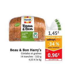 Offre Beau Bon A La Farine Complete De Ble Et Graines De Tournesol Et De Lin Harry S Le 2eme A 68 Chez Intermarche Express
