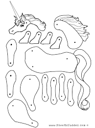 A great craft activity which incorporates colouring, scissor skills and fine motor skills. Unicorn For Avni Unicorn Coloring Pages Paper Dolls Paper Puppets