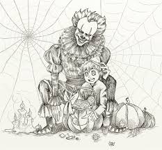 Printable pennywise mini clown coloring page. Mrs Doodle Georgie 3 Horror Coloring Pages Halloween Coloring Halloween Coloring Pages