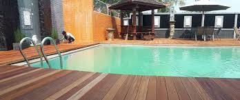 Decking Kayu Samping Kolam Renang Hunian Pasha Ungu Bogor Lantai Kayu Kolam Renang Kayu