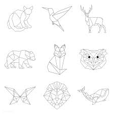 Aesthetic Black And White Geometric Animal Drawings Download Premium Vector Of Set Of Animal Linear Illustrations 518473 Geometric Shapes Art Geometric Drawing Geometric Art Animal