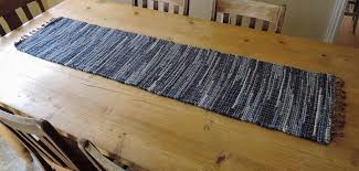 Handwoven Denim Table Runner 14 X 60 Etsy Denim Table Runner Handmade Rag Rug Hand Woven Table Runner