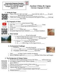 Ancient China Geography Early Culture Guided Lecture Notes Handout Ancient China Handouts Ancient