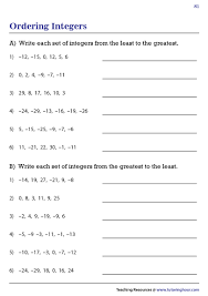 Ordering Integers Worksheets In 2020 Integers Worksheet Integers Worksheets