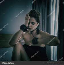Low Key Portrait Beautiful Submissive Woman Handcuffs Stock Photo by  ©GoodOlga 349672220