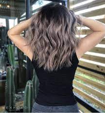Mushroom Brown Hair Lob Waves Ashy Brown Highlight Tampa Fl Brown Ombre Hair Hair Styles Mushroom Hair