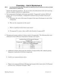 Unit 2 Worksheet 1 Chemistry Answers Dengan Gambar
