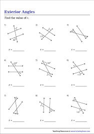 Exterior Angles In Parallel Lines Worksheet