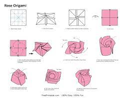 Origami Rose Diagrams Origami Rose Origami Flowers Instructions Origami Easy