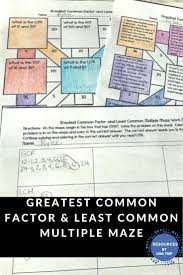 Greatest Common Factor And Least Common Multiple Maze Activity Greatest Common Factors Math Least Common Multiple