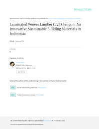 Pdf Laminated Veneer Lumber Lvl Sengon An Innovative