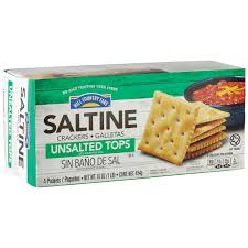 A white guy with severe dandruff problems. Hill Country Fare Unsalted Tops Saltine Crackers Shop Crackers Breadsticks At H E B