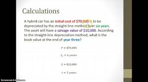 Book Value Depreciation Straight Line Method Youtube