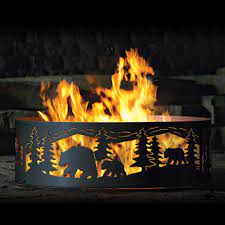 Fire pit ring $50 (chicago) pic hide this posting restore restore this posting. Bear And Cubs Fire Pit Ring Heavy Duty Gift For Nature Etsy