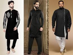 25 New Collection Of Black Kurta Pajama Designs For Stylish Look The elegant kurta pajama are on enticing offers to make you save money as you spice up your looks. black kurta pajama designs for stylish look
