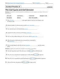 Mitosis coloring brilliant the cell cycle worksheet answers answer. Lesson 1 The Cell Cycle And Cell Division Kapuk S E