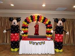Used this along with a mickey balloon arrangement and it was perfect for the theme! Mickey Mouse Color Theme Balloon Arch Using Red Black And Yel Mickey Mouse Table Decorations Mickey Mouse Party Decorations Mickey Mouse Themed Birthday Party