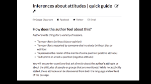 The supporting sentences consist of examples or illustrations to support the idea presented in the don't be moved by the length of the comprehension passage, in fact, the. Inferences About Attitudes Quick Guide Article Khan Academy