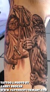 Tattooing has been around since ancient times. Angel Vs Demon Half Sleeve By Larry Brogan Tattoonow