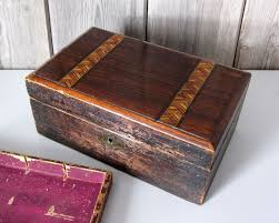 Vintage Wooden Jewellery Box With Tray Antique Storage Box With Decorative Veneer Inlay By Tinkertinkert Wooden Jewelry Boxes Wooden Jewelry Old Wooden Boxes