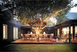 Selecting a sturdy tree with thick and healthy branches make your backyard designs safe and fun. Patiozen Deck Around Tree Ten Great Deck Spaces Outsidemodern