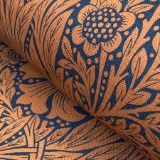 Gazebo cloud by braemore is a lovely floral drapery décor fabric. Ben Pentreath For Morris Co Marigold In Navy And Burnt Orange Tinsmiths