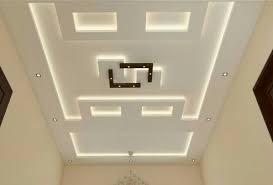 In the classic interior style, several levels of lighting can be placed on the ceiling. Modern Pop Ceiling Design For Hall With 2 Fans Novocom Top