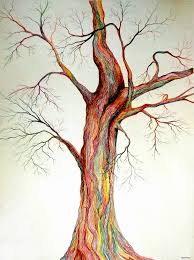 Tree Color Pencil Drawing Color Pencil Drawing Ideas Black olive tree on white background with text vector.