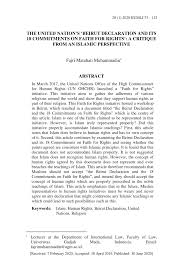 He had also worked on tafsir ibn. Pdf The United Nation S Beirut Declaration And Its 18 Commitments On Faith For Rights A Critique From An Islamic Perspective