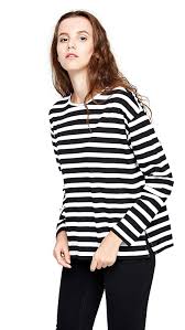 Black And White Striped Long Sleeve Shirt Womens Womens Round Neck Striped T Shirt Black And White Stripes Long Sleeves Casual Tops Black C0187q9903y Casual Tops Black Shirt Long Sleeve Casual