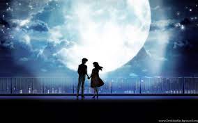 Image of anime couple gifs get the best gif on giphy. Anime Love Couple In Dark Night Images Desktop Background