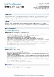 Virtual Assistant Resume Samples Qwikresume