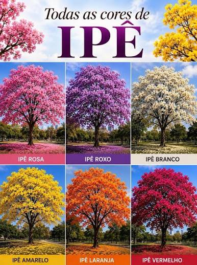 🌳 Você sabia que os ipês transformam a paisagem em diferentes épocas do ano? Quando florescem, muitas vezes perdem quase todas as folhas para dar lugar a verdadeiros espetáculos de cor, iluminando