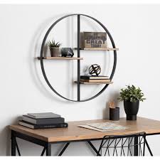 Check spelling or type a new query. Kate And Laurel Ladd Black And Brown Metal And Wood Round Floating Shelf Unit 27 X 27 X 5 Overstock 25897144