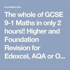The Whole Of Gcse 9 1 Maths In Only 2 Hours Higher And Foundation Revision For Edexcel Aqa Or Ocr Gcse Maths Revision Gcse Foundation Maths Aqa Gcse Maths
