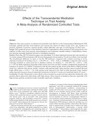 Pdf Effects Of The Transcendental Meditation Technique On
