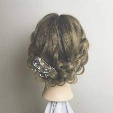 media size l 三つ編み アップ およばれ ヘアスタイル 結婚式 ヘアスタイル お呼ばれ