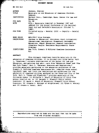 Materials on the Education of Homeless Children. Updated.