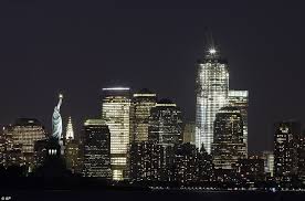 New york skyline at night twin towers. Breathtaking Images Of Manhattan Reveal How Much New York Has Changed Since 9 11 Daily Mail Online