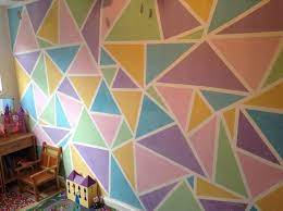 Frog tape wall designs purple. 16 Wall Design Painted With Tape 62 Decorinspira Com Playroom Wall Geometric Wall Paint Tape Painting