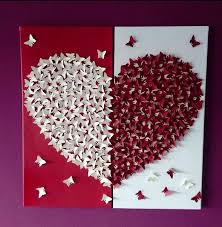 Schones 3d Schmetterlingsherz Auf Leinwand Ein Schones Geschenk Zum Geburtstag Hochzeit Valentinstag Geschenke Selber Basteln Muttertag Basteln Selber Basteln