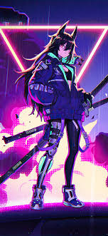 Here are the anime desktop backgrounds for page 2. 1125x2436 Katana Anime Girl Neon 4k Iphone Xs Iphone 10 Iphone X Hd 4k Wallpapers Images Backgrounds Photos And Pictures